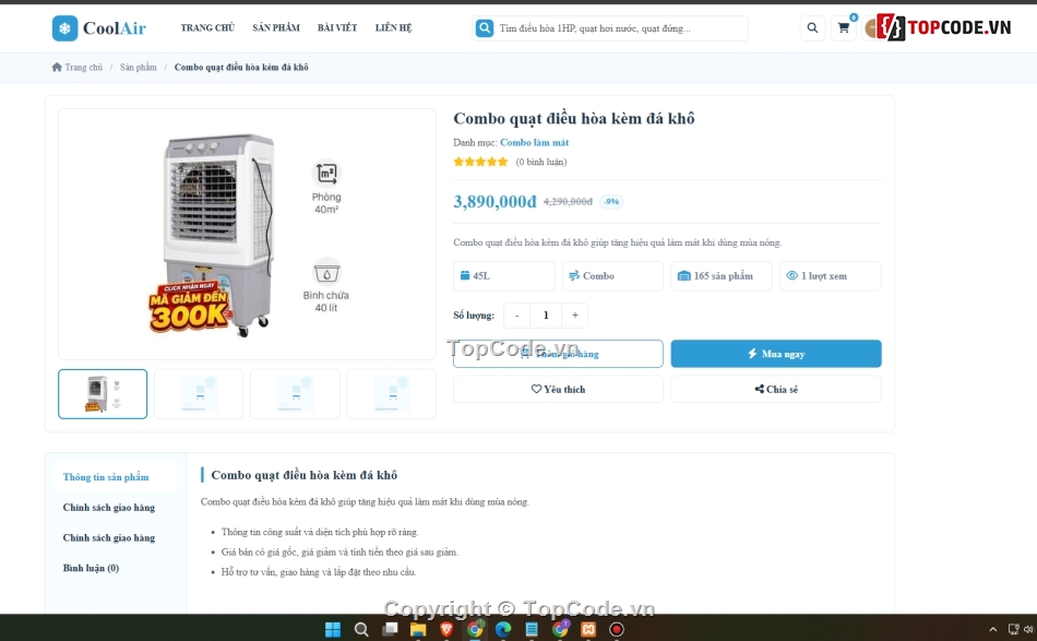 bán website,website bán điều hòa,điều hòa